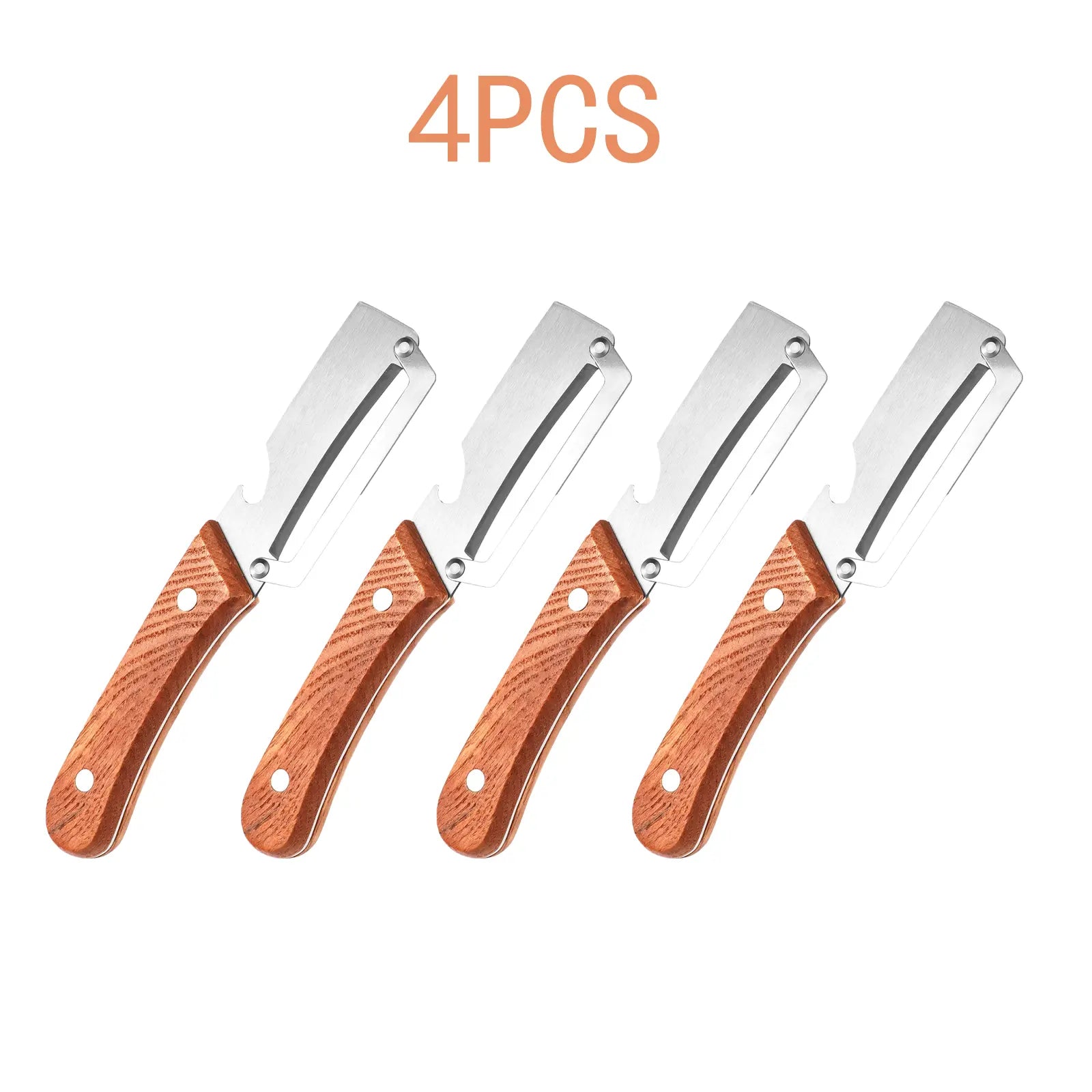 Premium Fruit & Vegetable Peeler – Stainless Steel Blade with Wooden Handle & Bottle Opener