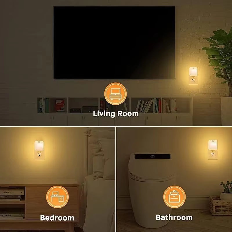 Motion Sensor LED Night Light – Dimmable Plug-In Lamp for Bedroom, Nursery & Hallway