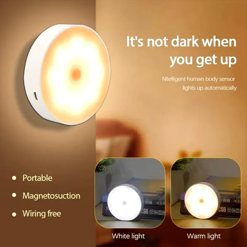 Motion Sensor USB Rechargeable Night Light (Multi-Pack) – Wireless Magnetic LED for Closet, Cabinet, Stairs & Kitchen