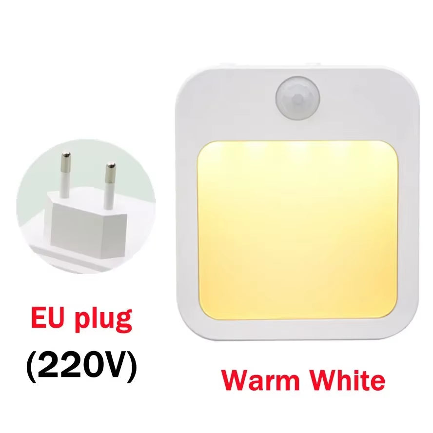 Motion Sensor LED Night Light – Dimmable Plug-In Lamp for Bedroom, Nursery & Hallway