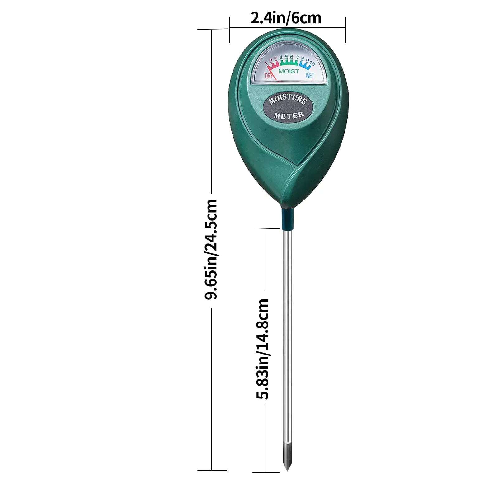 Soil Moisture Meter | No Battery | Indoor & Outdoor Plant Water Tester