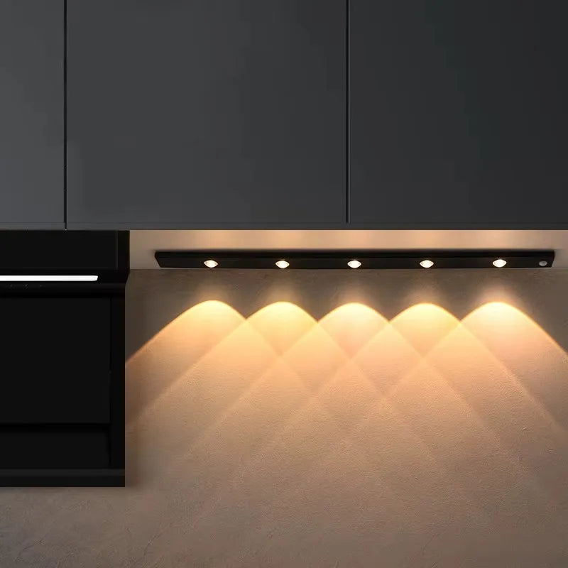 Wireless LED Under Cabinet Light with Motion Sensor – Rechargeable, Dimmable, 3 Color Temperatures for Kitchen, Bedroom & Wardrobe