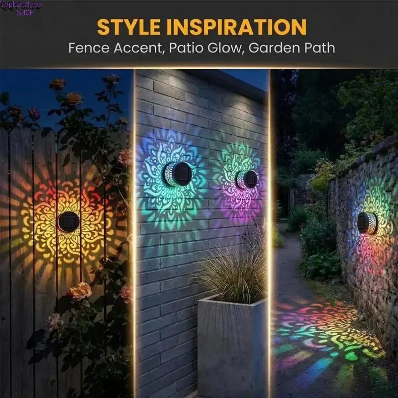 2-Pack Solar Mandala Projector Lights – Waterproof Outdoor Garden & Patio LED Decor