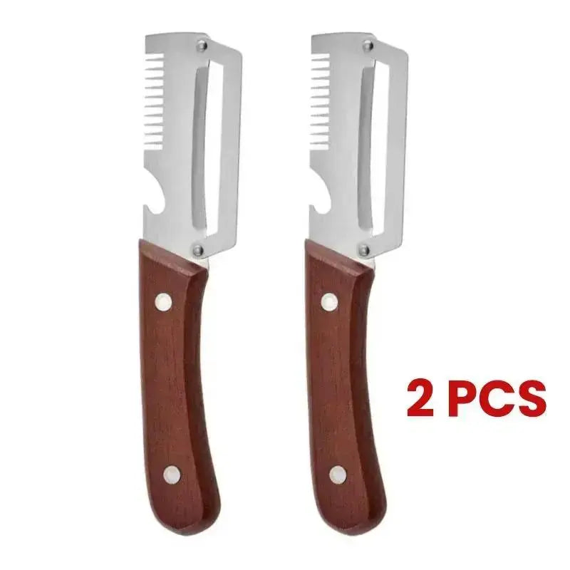 Premium Fruit & Vegetable Peeler – Stainless Steel Blade with Wooden Handle & Bottle Opener