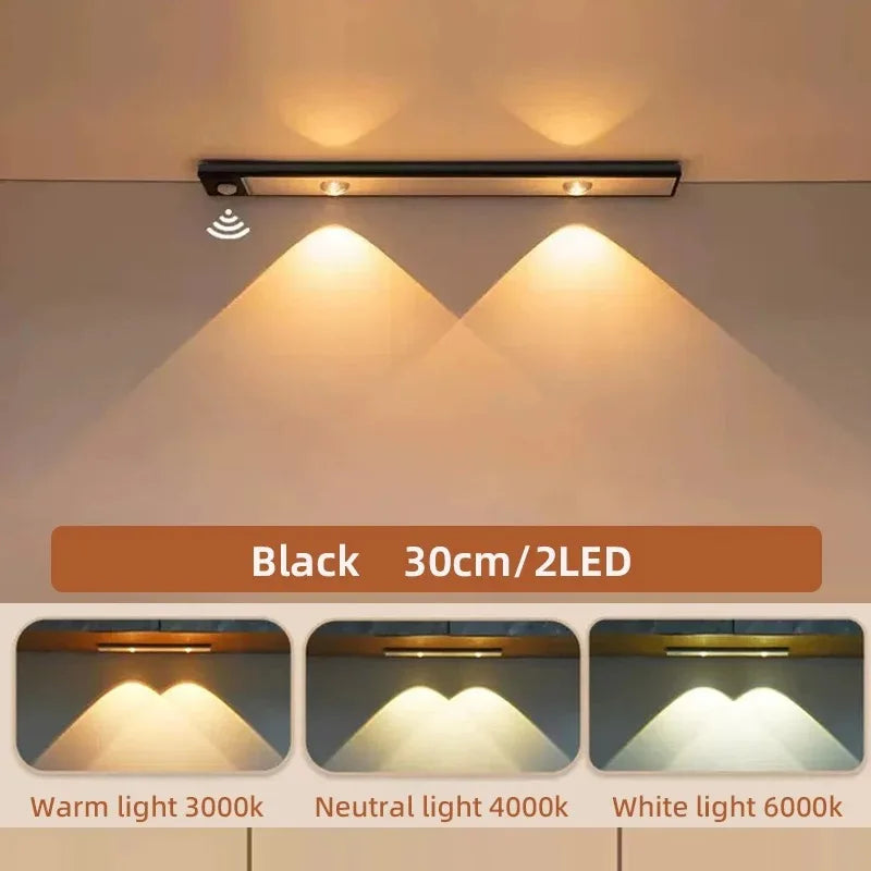Wireless LED Under Cabinet Light with Motion Sensor – Rechargeable, Dimmable, 3 Color Temperatures for Kitchen, Bedroom & Wardrobe