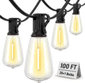 100FT Outdoor Patio String Lights with Shatterproof Edison Bulbs — 2700K Warm White