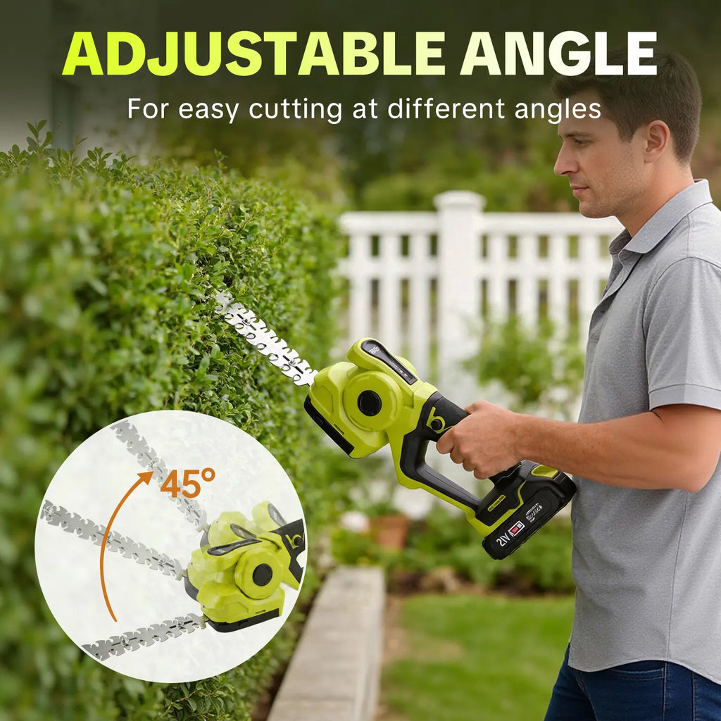 SEESE 2-in-1 Cordless Grass Shear & Shrub Trimmer | Handheld Electric Hedge Trimmer | Dual 21V Battery | Lightweight for Lawn, Garden & Yard