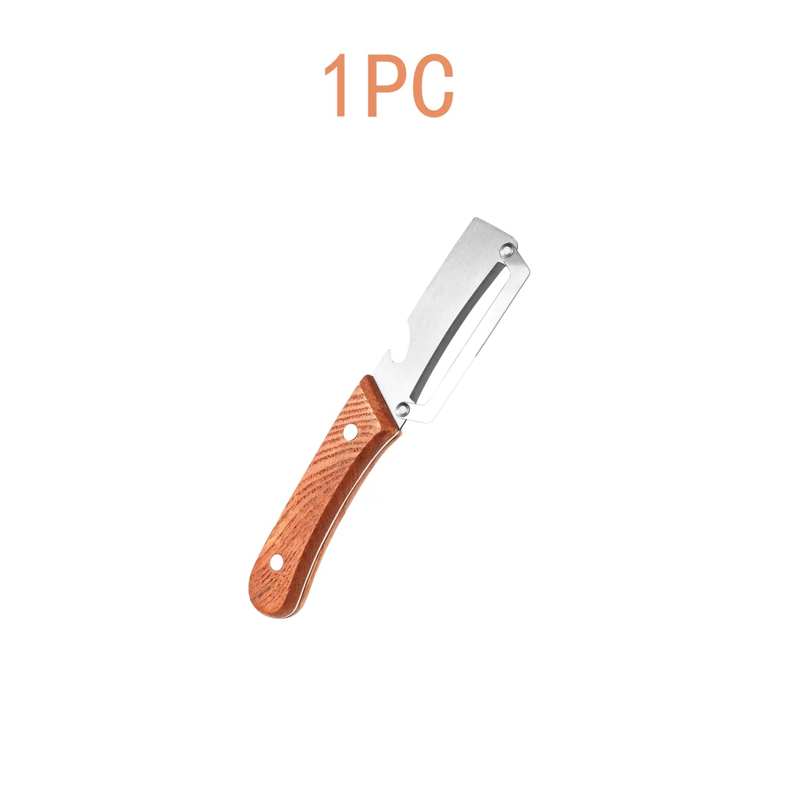 Premium Fruit & Vegetable Peeler – Stainless Steel Blade with Wooden Handle & Bottle Opener