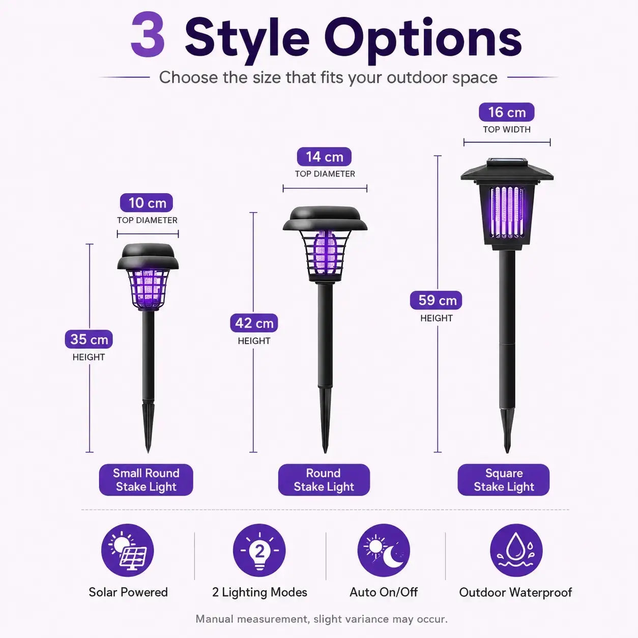 Solar Mosquito Zapper Light – UV Bug Killer Garden Stake Lamp | Solar Powered | Pathway Lighting | Weatherproof