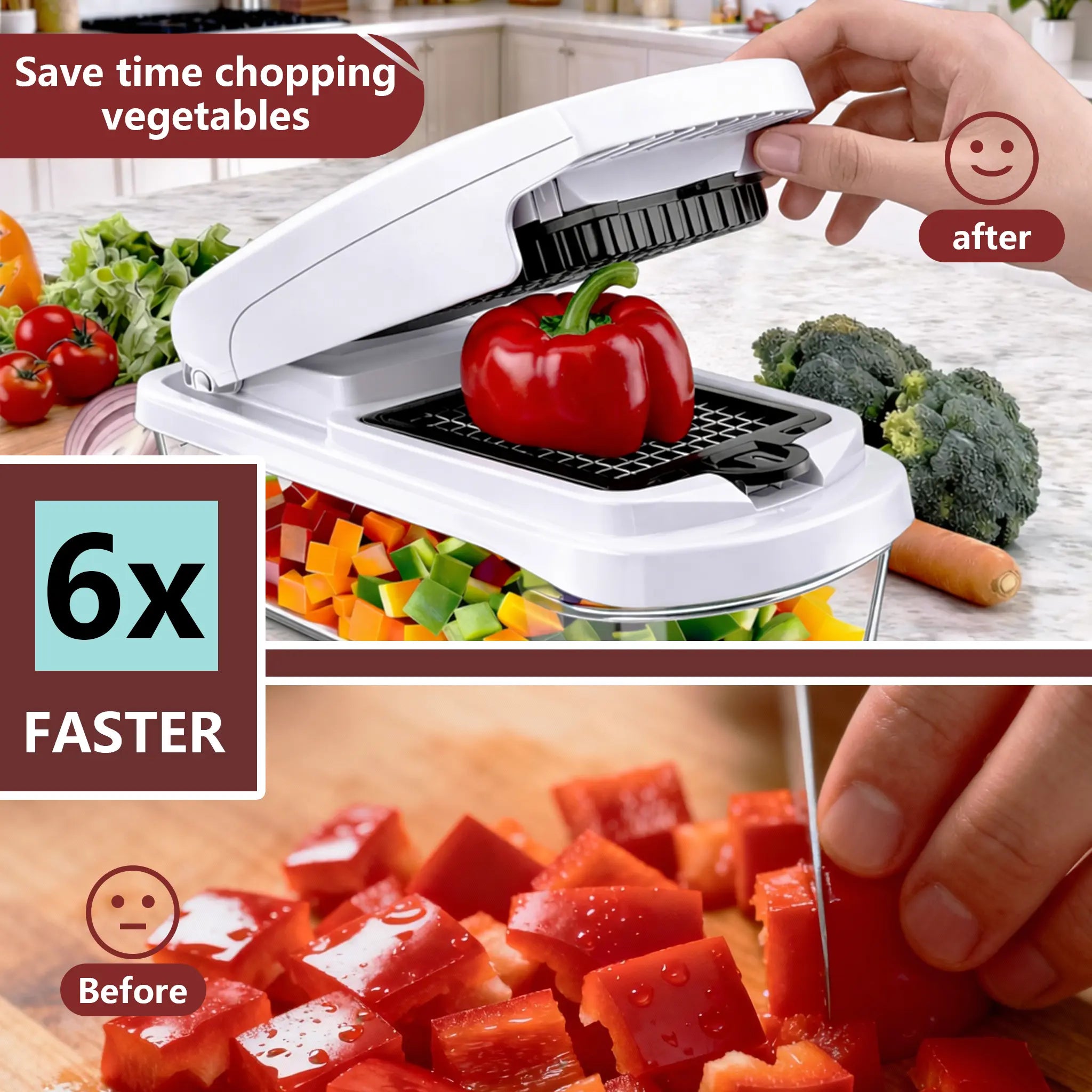 15-in-1 Multifunction Vegetable Chopper – Food Cutter with 8 Blades & Container