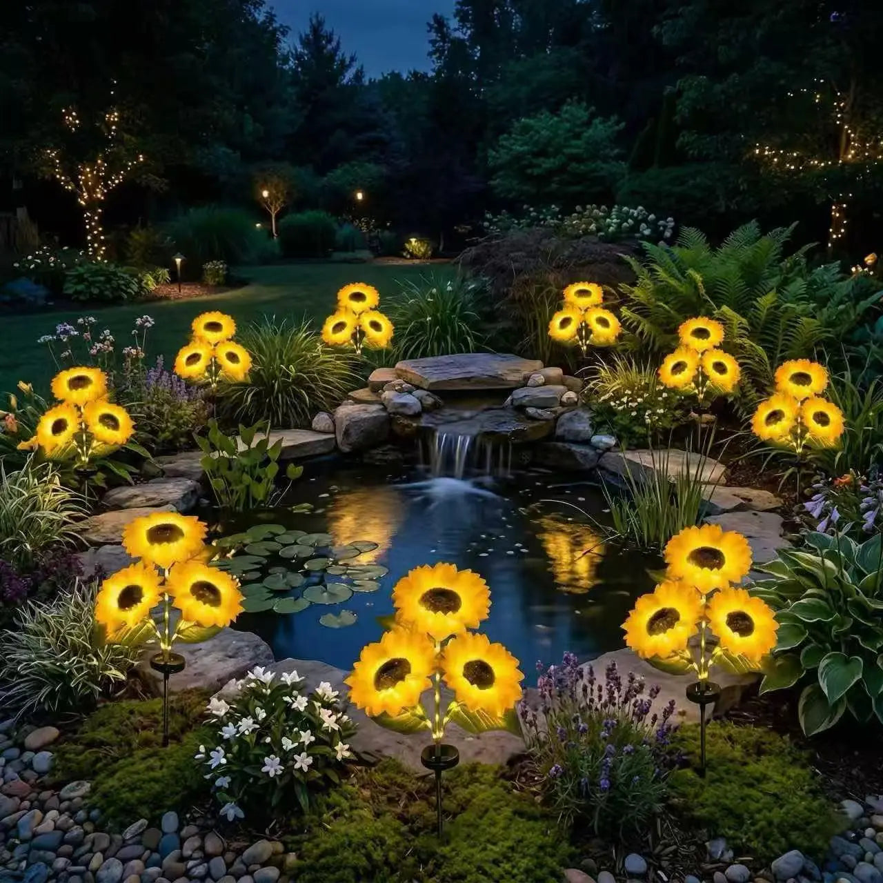 Solar LED Sunflower Garden Lights – Waterproof Outdoor Flower Lights for Yard, Patio & Garden