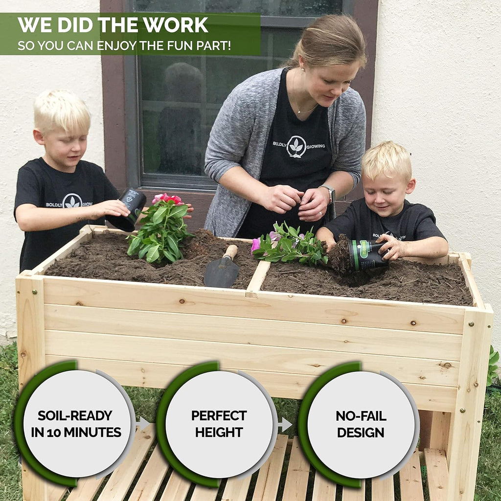 Elevated Cedar Raised Garden Bed with Legs — Outdoor Wood Planter for Herbs & Vegetables