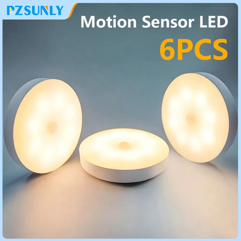 Motion Sensor USB Rechargeable Night Light (Multi-Pack) – Wireless Magnetic LED for Closet, Cabinet, Stairs & Kitchen
