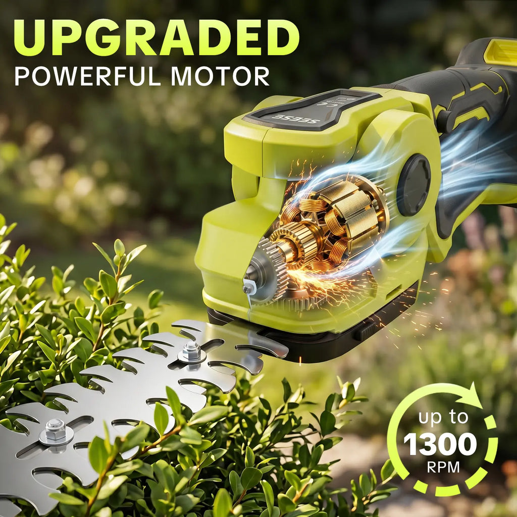 SEESE 2-in-1 Cordless Grass Shear & Shrub Trimmer | Handheld Electric Hedge Trimmer | Dual 21V Battery | Lightweight for Lawn, Garden & Yard