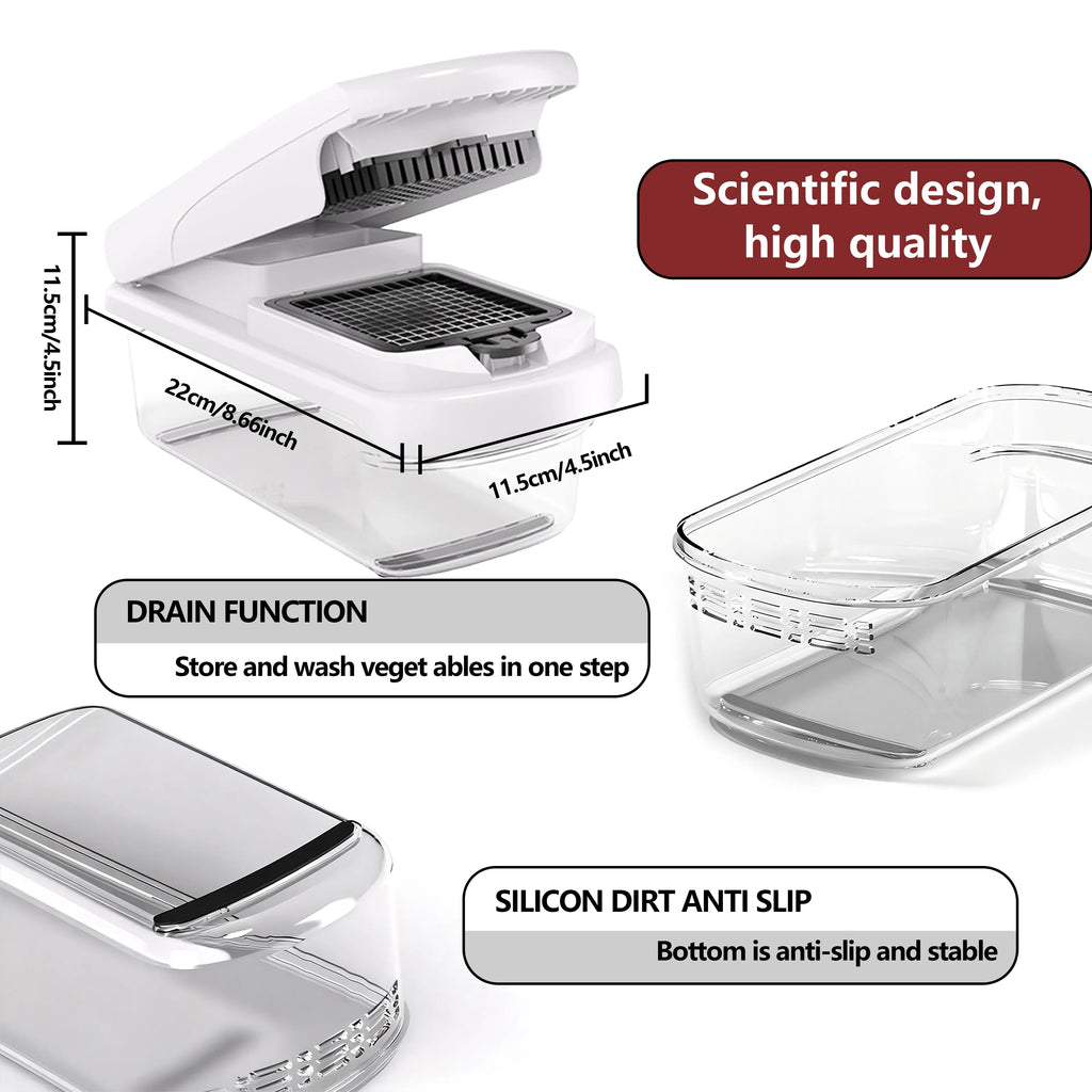15-in-1 Multifunction Vegetable Chopper – Food Cutter with 8 Blades & Container