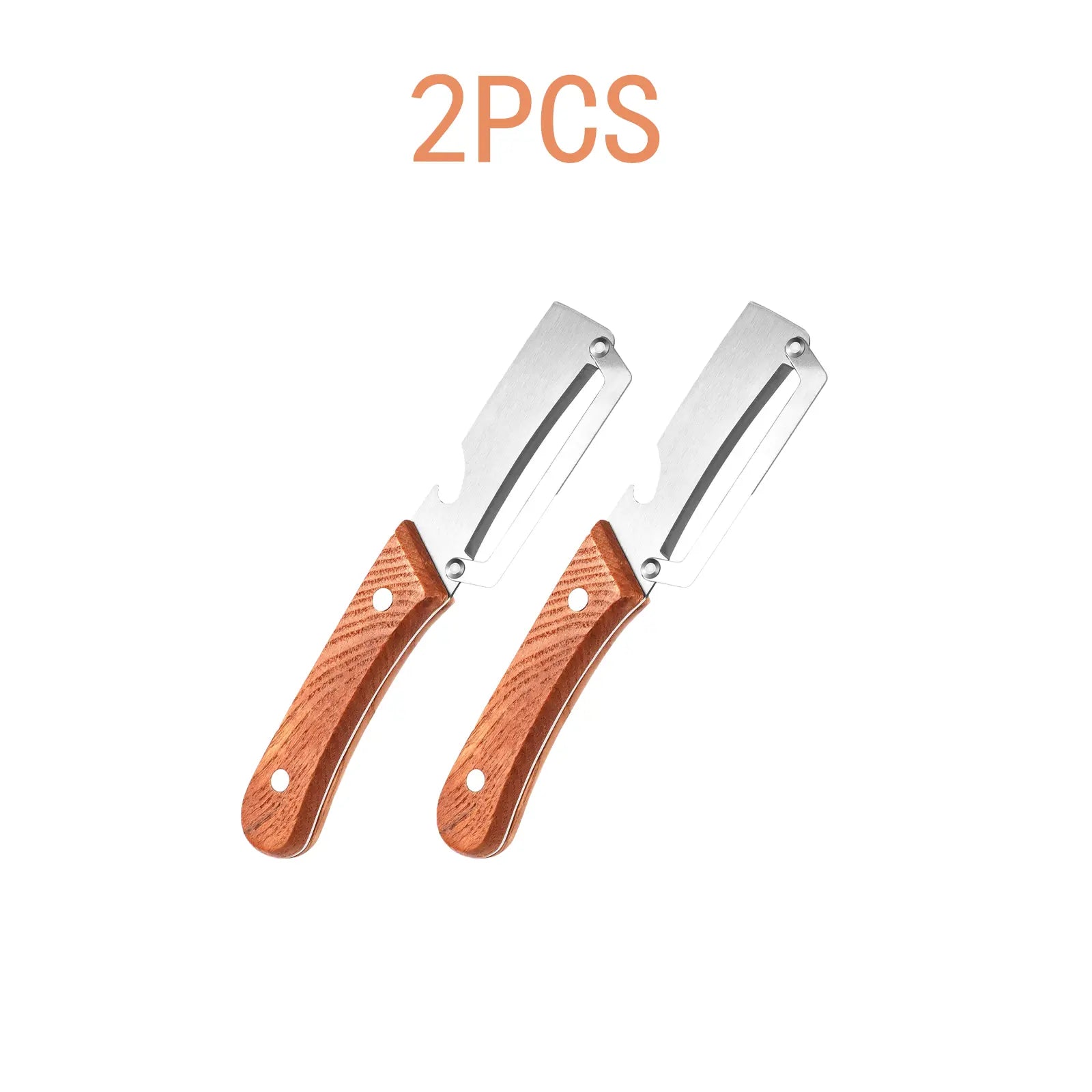 Premium Fruit & Vegetable Peeler – Stainless Steel Blade with Wooden Handle & Bottle Opener