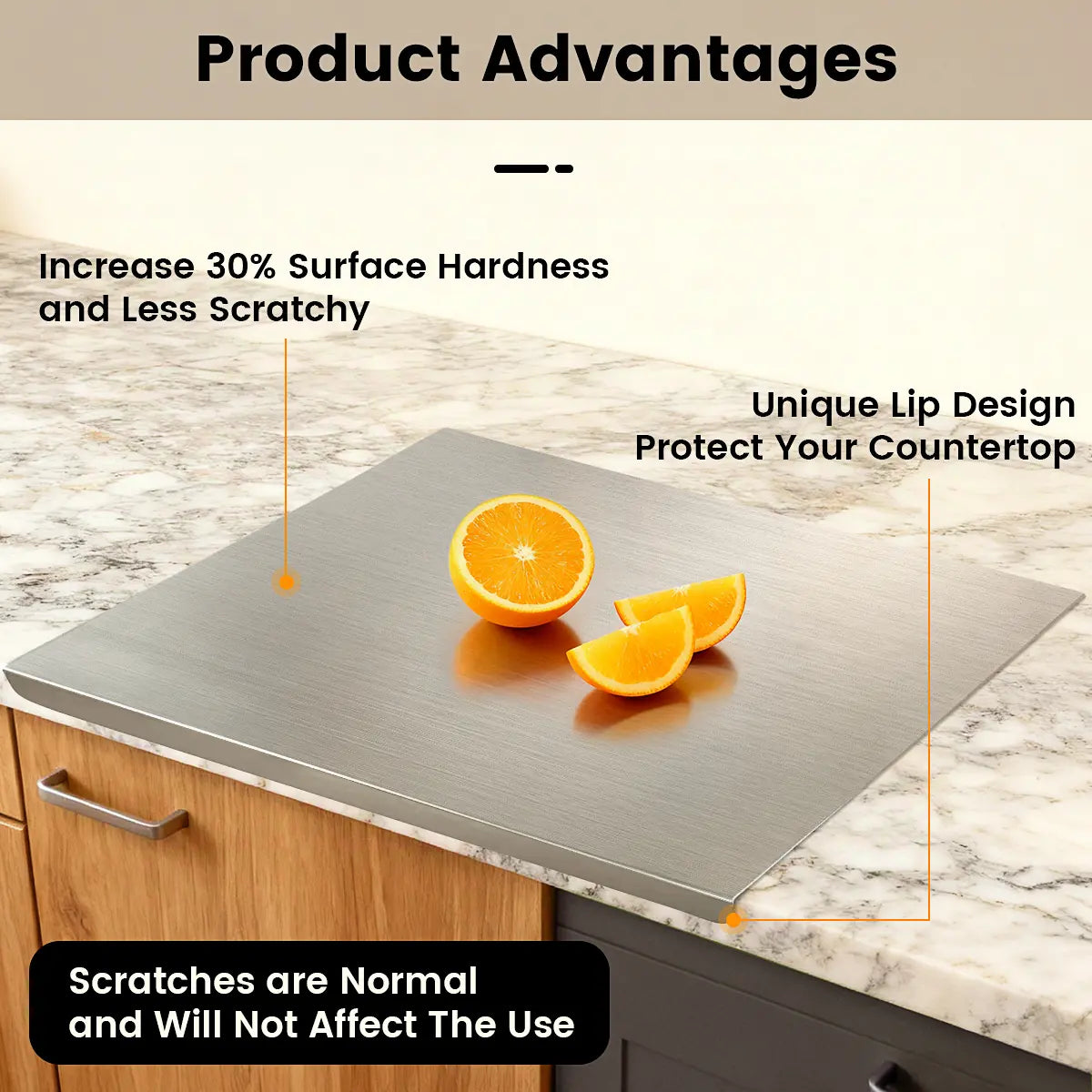 Stainless Steel Cutting Board – Non-Slip 304 Kitchen Chopping Board