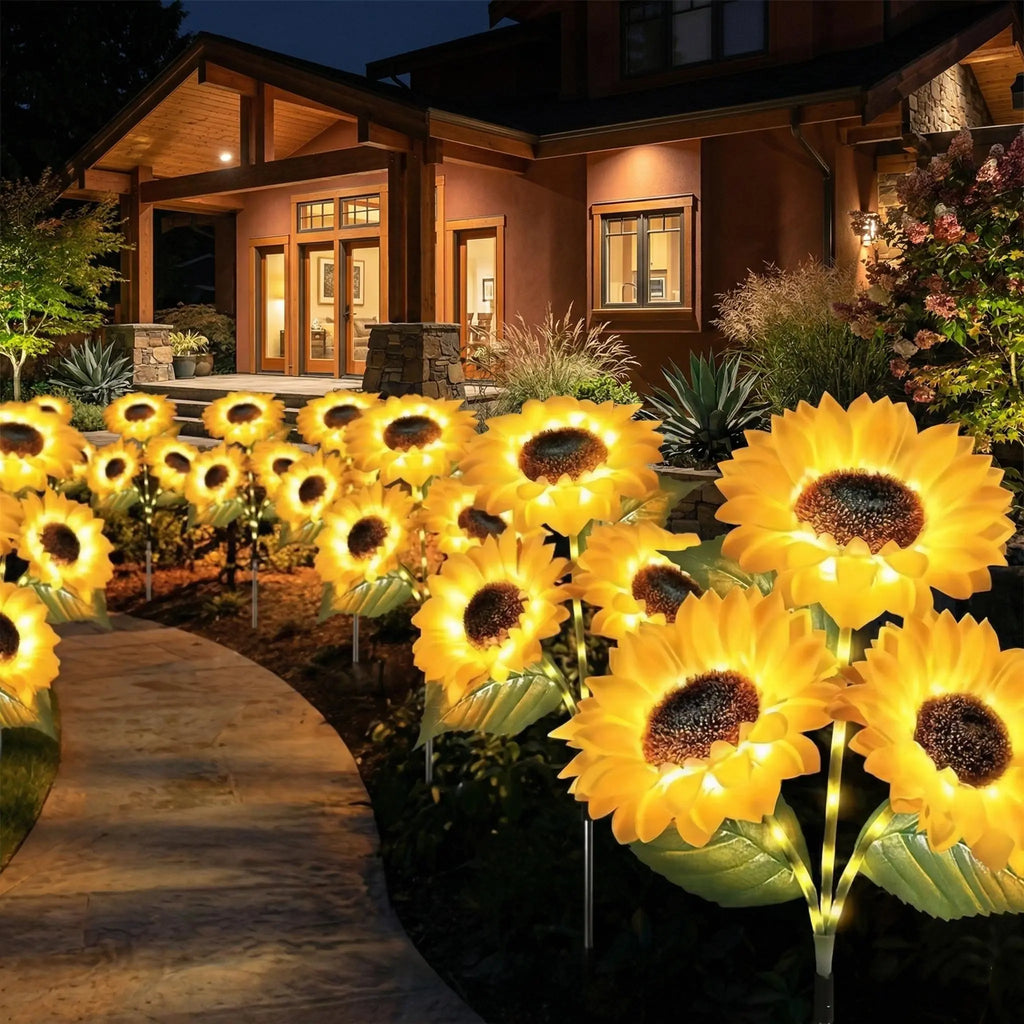 Solar LED Sunflower Garden Lights – Waterproof Outdoor Flower Lights for Yard, Patio & Garden