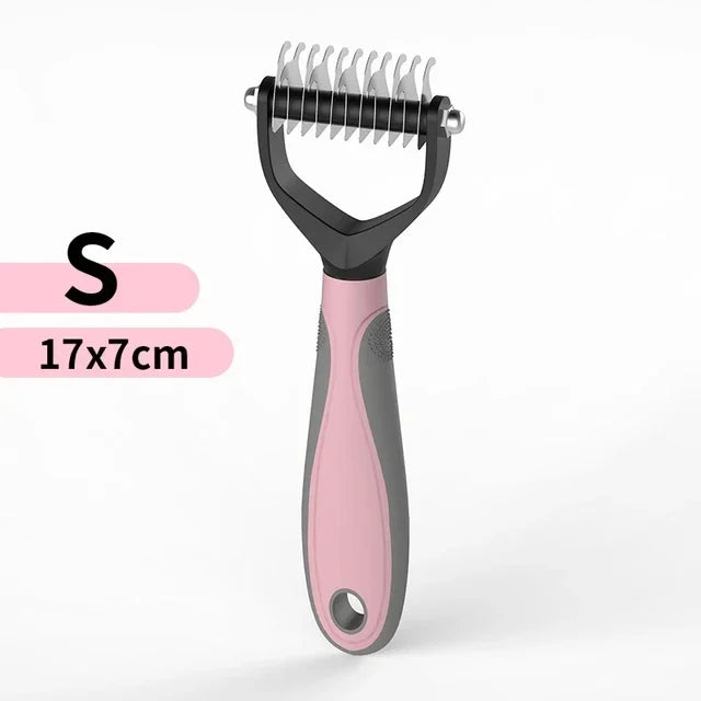 Double-Sided Pet Dematting Comb – Stainless Steel Deshedding & Detangling Brush for Dogs & Cats