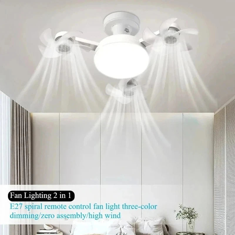 Modern LED Ceiling Fan with Remote Control – Dimmable Multi-Color Light, Silent Motor for Living Room & Bedroom