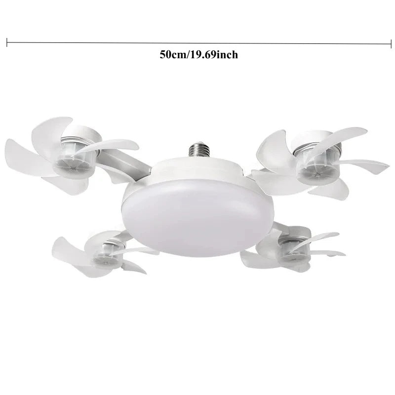 Modern LED Ceiling Fan with Remote Control – Dimmable Multi-Color Light, Silent Motor for Living Room & Bedroom