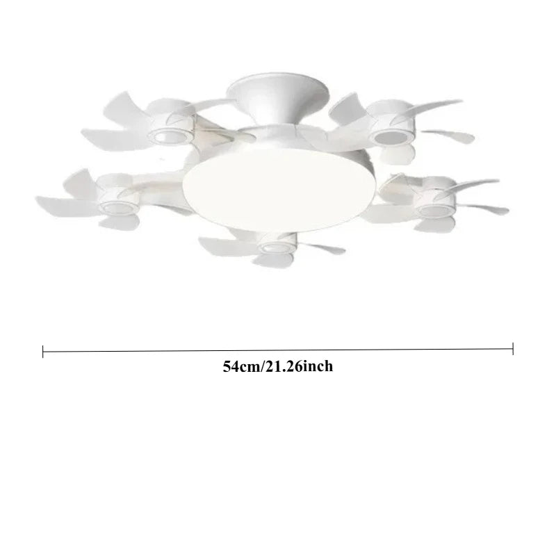 Modern LED Ceiling Fan with Remote Control – Dimmable Multi-Color Light, Silent Motor for Living Room & Bedroom