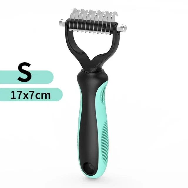 Double-Sided Pet Dematting Comb – Stainless Steel Deshedding & Detangling Brush for Dogs & Cats