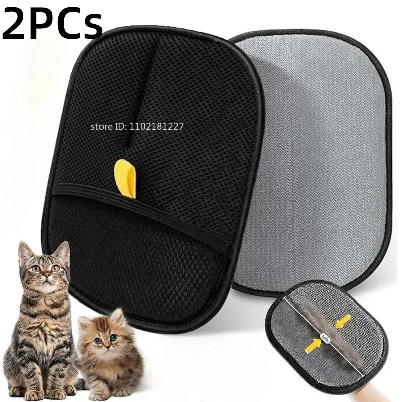 Pet Hair Removal Gloves – Double-Sided Grooming Tool for Dogs & Cats