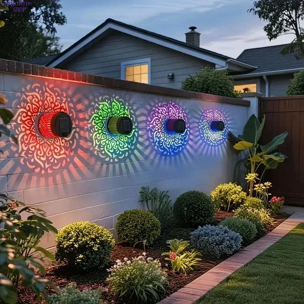 2-Pack Solar Mandala Projector Lights – Waterproof Outdoor Garden & Patio LED Decor