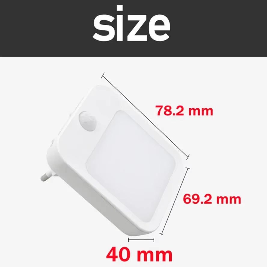 Motion Sensor LED Night Light – Dimmable Plug-In Lamp for Bedroom, Nursery & Hallway