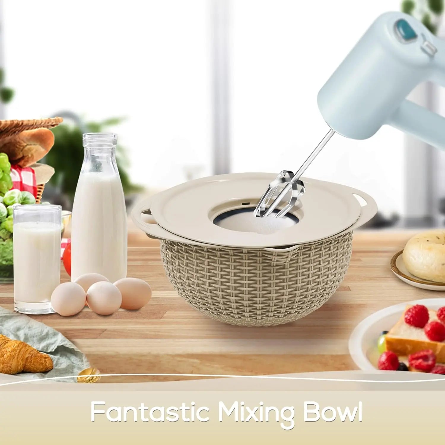 4-in-1 Colander & Mixing Bowl Set – Kitchen Strainer, Food Prep Bowl & Grater