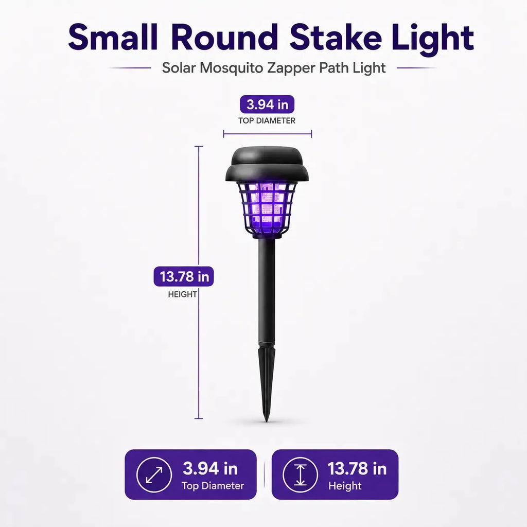 Solar Mosquito Zapper Light – UV Bug Killer Garden Stake Lamp | Solar Powered | Pathway Lighting | Weatherproof