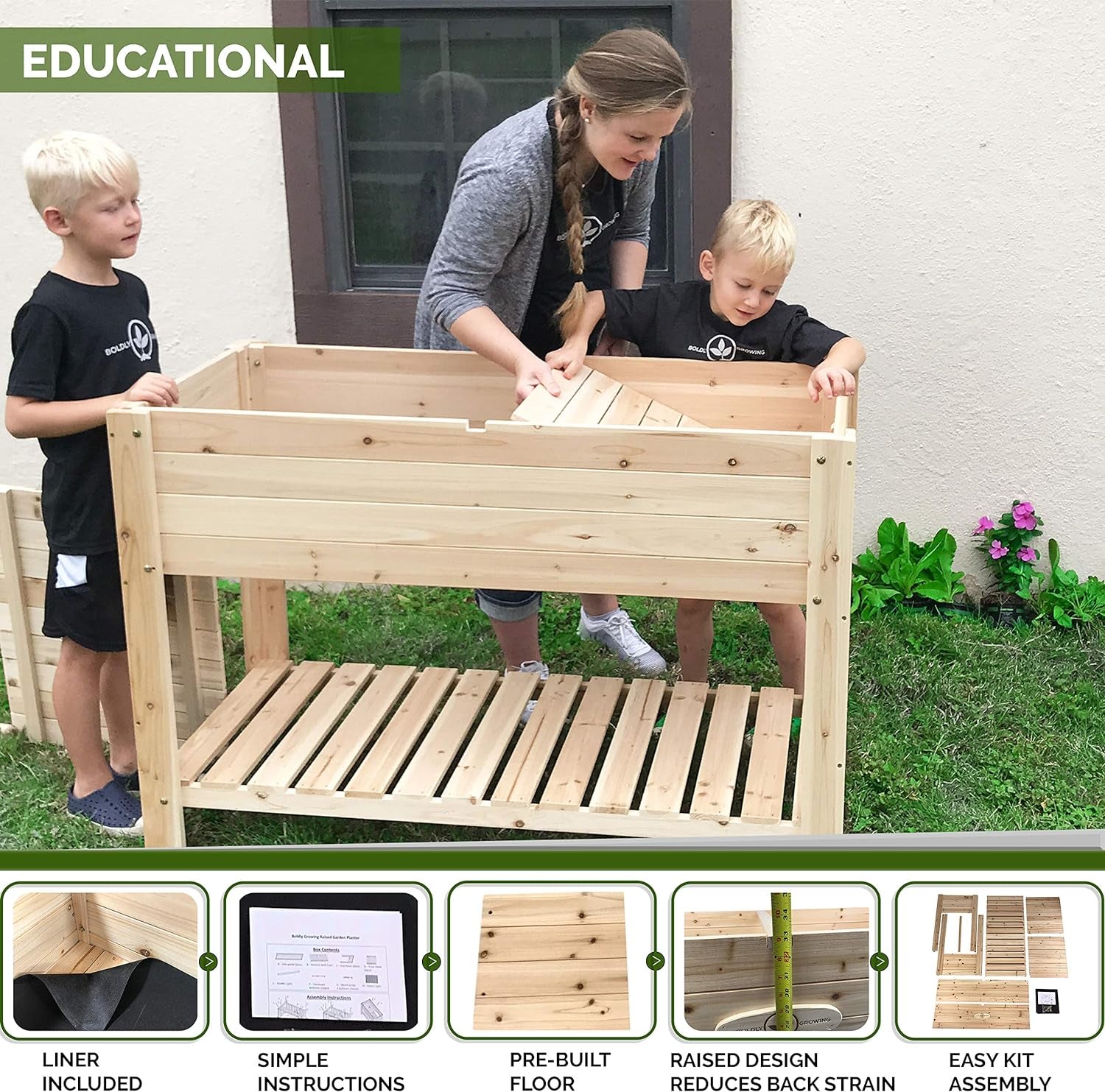 Elevated Cedar Raised Garden Bed with Legs — Outdoor Wood Planter for Herbs & Vegetables