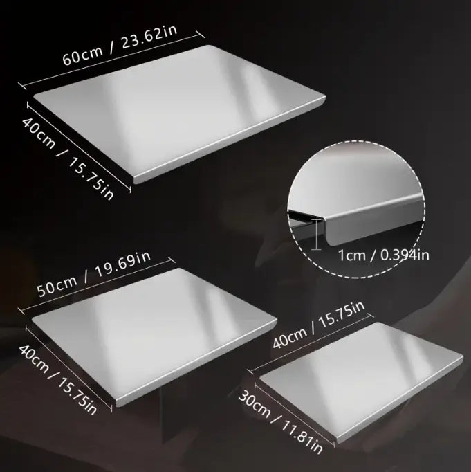 Stainless Steel Cutting Board – Non-Slip 304 Kitchen Chopping Board