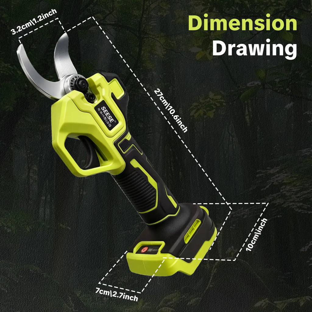 SEESE Electric Pruning Shears | Cordless Brushless | Dual 21V | 1.25 Inch Cut