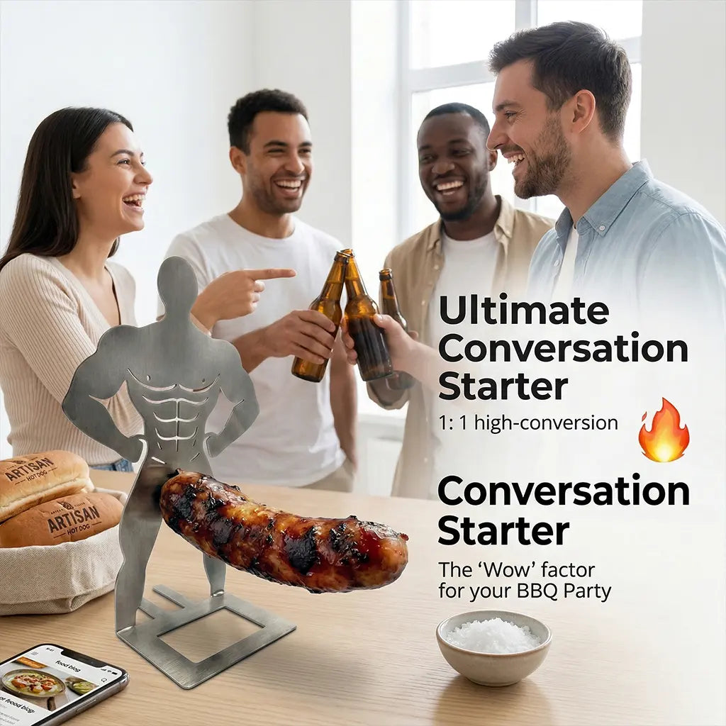 Funny Stainless Steel Sausage Grill Holder – BBQ Hot Dog Roasting Stand