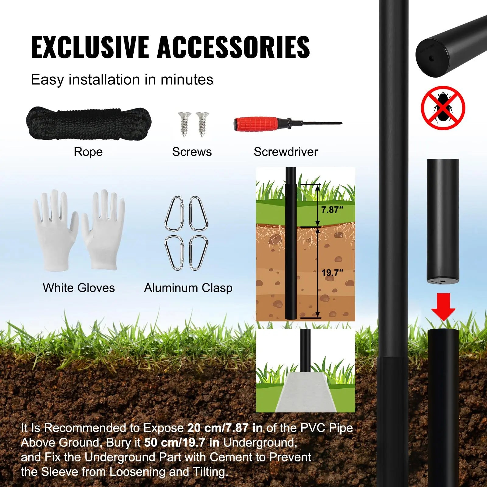 Heavy-Duty Aluminum Flagpole Kit – Weather-Resistant Outdoor Flagpole with Easy Installation