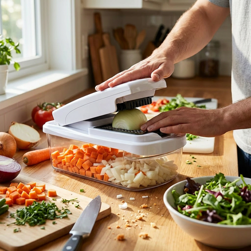 15-in-1 Multifunction Vegetable Chopper in use